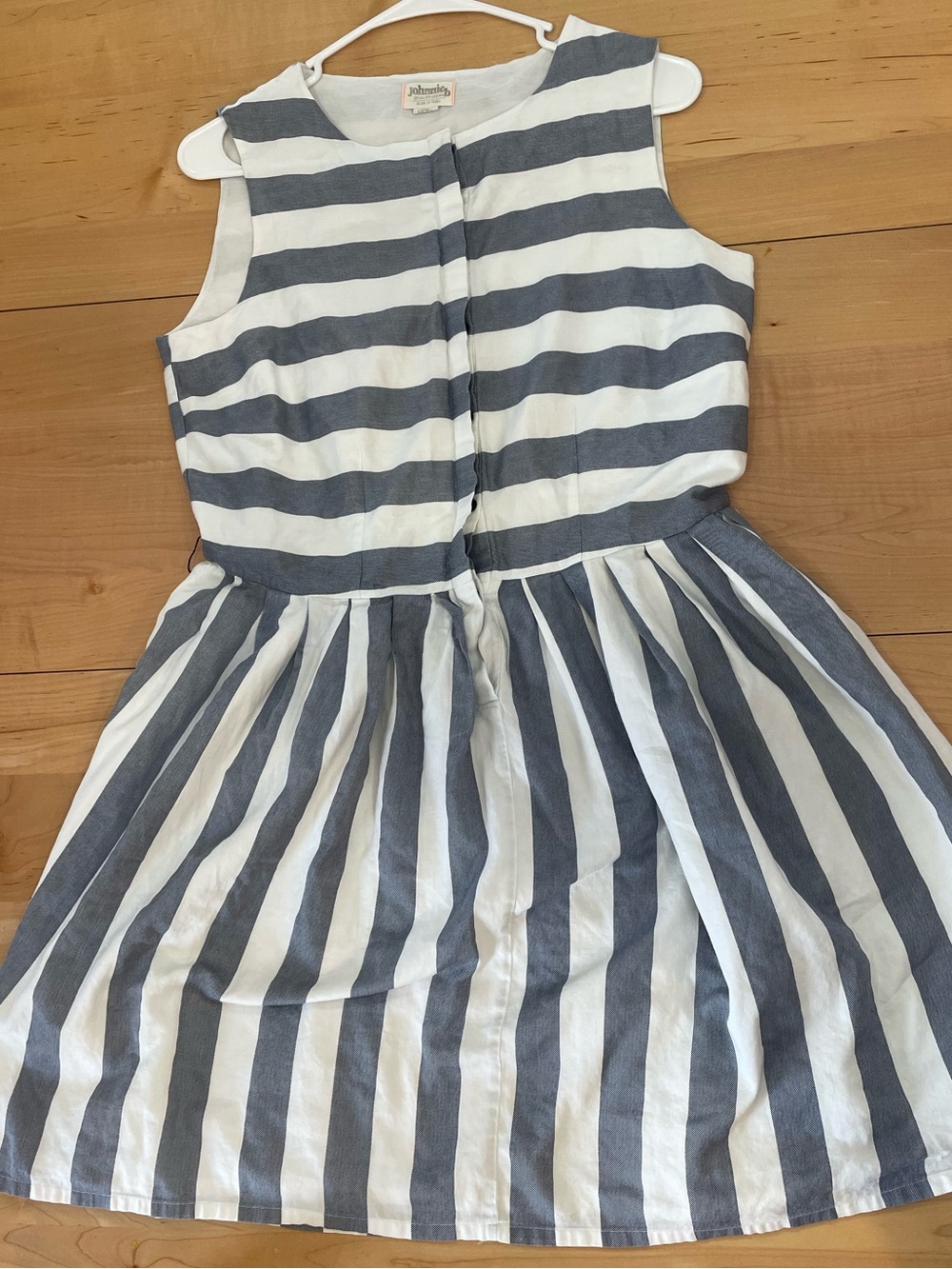 JohnnieB Blue & White Striped Sleeveless Dress